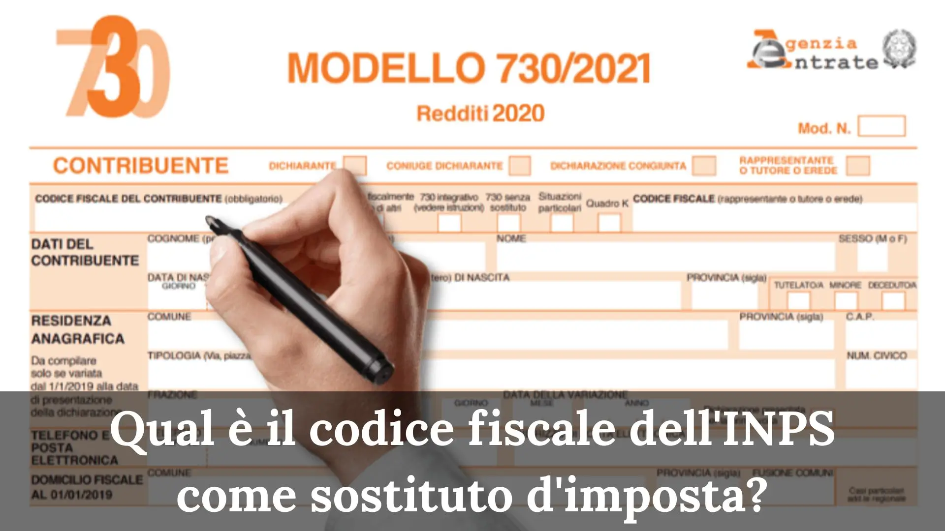 Qual è il codice fiscale dell'INPS come sostituto d'imposta?